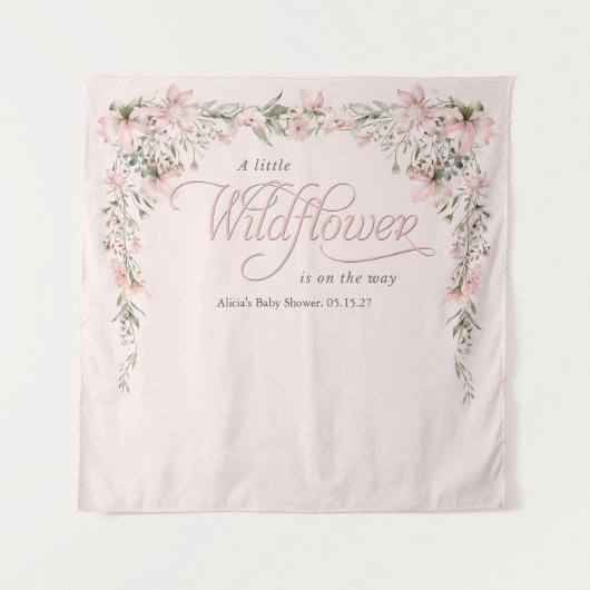 Eine kleine Babydusche zum Thema Wildblume Wandteppich (Vorderseite)