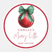 Eine kleine Babyduschklemme. Runder Aufkleber (Vorderseite)