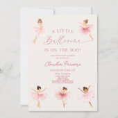Eine kleine Ballerina ist unterwegs! Babyparty Einladung (Vorderseite)