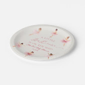 Eine kleine Ballerina Pink Ballett Babydusche Pappteller (Schrägansicht)