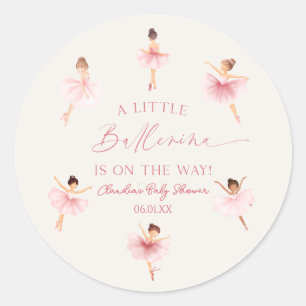 Eine kleine Ballerina Pink Ballett Babydusche Runder Aufkleber