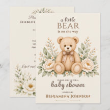 Eine kleine Bärin ist auf dem Weg zur Babyparty