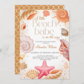 Eine kleine Beach-Babe-Babydusche-Party Einladung (Vorne/Hinten)