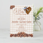 Eine kleine Bean ist das Brauen einer Babydusche Einladung (Stehend Vorderseite)