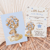 Eine kleine Bear Blue Baby Babydusche Einladung