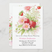 Eine kleine Berry Watercolor Girl Babydusche Einladung (Vorne/Hinten)