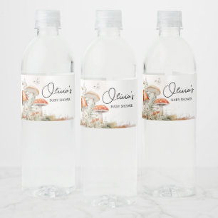 Eine kleine, bezaubernde Mushroom Baby Dusche Wasserflaschenetikett