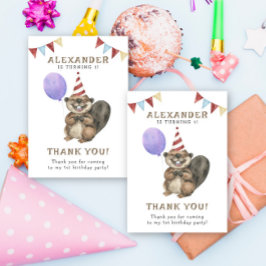 Eine kleine Biber-Geburtstagsparty Dankeskarte