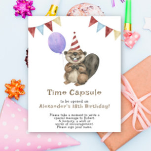 Eine kleine Biber-Time Kapsel 1. Geburtstag Poster