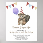 Eine kleine Biber-Time Kapsel 1. Geburtstag Poster (Vorne)