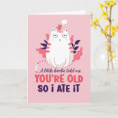 Eine kleine Birdie erzählte mir Funny Cat Lover Ge Karte (Gelbe Blume)