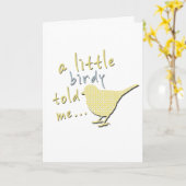 Eine kleine Birdy erzählte mir - neue Baby Grußkar Karte (Gelbe Blume)