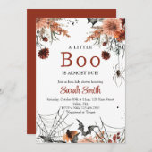 Eine kleine Blumen-Halloween-Babydusche Einladung (Vorne/Hinten)