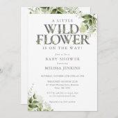 Eine kleine Blumendusche aus Wildblume Einladung (Vorne/Hinten)