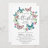 Eine kleine Blütendusche Einladung (Vorne/Hinten)