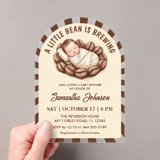 Eine kleine Bohne braut Kaffee Baby Shower Acryleinladungen