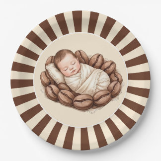 Eine kleine Bohne braut Kaffee Baby Shower Pappteller