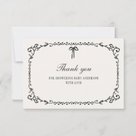 Eine kleine Boo Black Bow Halloween Kinderdusche Dankeskarte