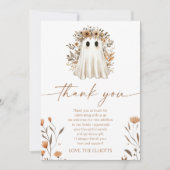 Eine kleine Boo Boho Ghost Wildblume Kinderdusche Dankeskarte (Vorderseite)