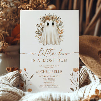 Eine kleine Boo Boho Ghost Wildblume Kinderdusche Einladung