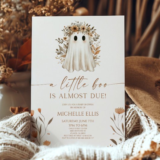Eine kleine Boo Boho Ghost Wildblume Kinderdusche Einladung