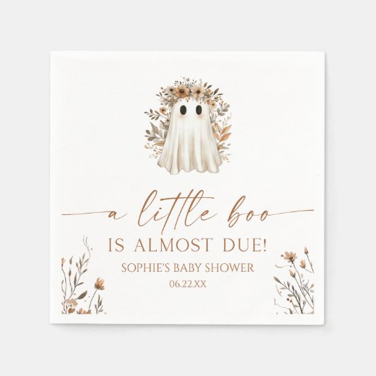 Eine kleine Boo Boho Ghost Wildblume Kinderdusche Serviette (Vorderseite)