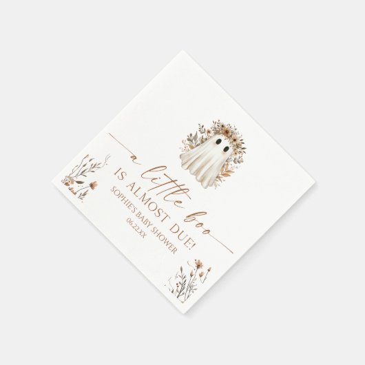 Eine kleine Boo Boho Ghost Wildblume Kinderdusche Serviette (Ecke)