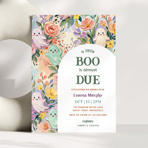 Eine kleine Boo-bunte Blumen-Halloween-Baby-Party Einladung