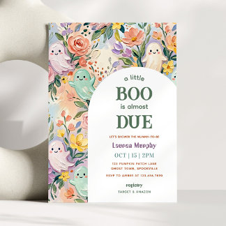 Eine kleine Boo-bunte Blumen-Halloween-Baby-Party Einladung