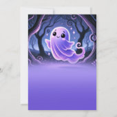 Eine kleine Boo Ghost-Lila Halloween-Party Einladung (Rückseite)