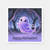 Eine kleine Boo Ghost-Lila Halloween-Party Serviette (Vorderseite)