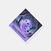Eine kleine Boo Ghost-Lila Halloween-Party Serviette (Ecke)