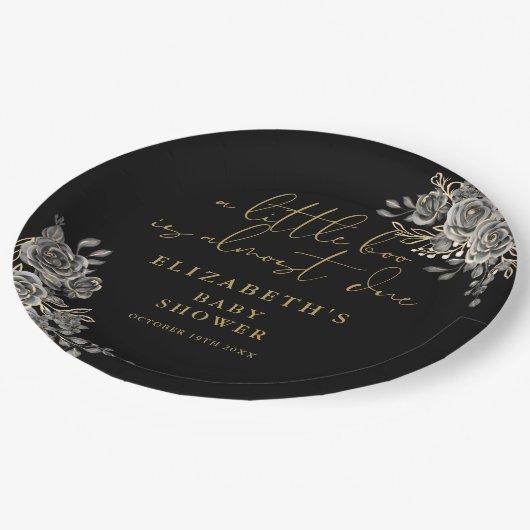 Eine kleine Boo-Gothic-Baby-Dusche Pappteller (Schrägansicht)