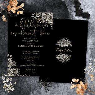 Eine kleine Boo Gothic Floral Halloween Baby Showe Einladung