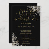 Eine kleine Boo-Gotik-Blüte in einer Babydusche Einladung (Vorne/Hinten)