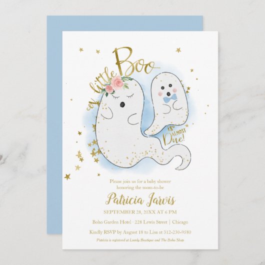 Eine kleine Boo Halloween Baby Dusche Einladung (Vorne/Hinten)