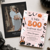 Eine kleine Boo Halloween-Baby-Party-Einladung für
