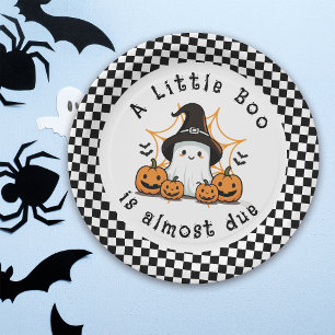 Eine kleine Boo Halloween-Baby-Party Pappteller