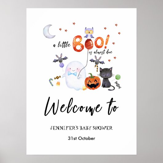 Eine kleine Boo Halloween Baby Shower Board Poster (Vorne)