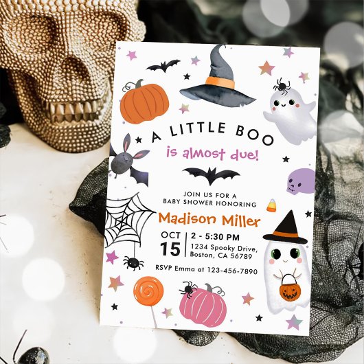 Eine kleine Boo Halloween-Kinderdusche Einladung