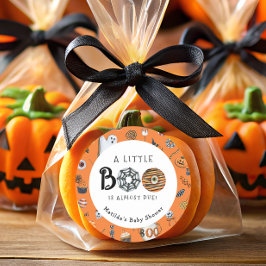 Eine kleine Boo Orange Babydusche Runder Aufkleber