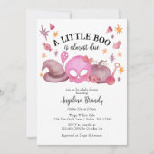 Eine kleine Boo Pink Girly Halloween Kinderdusche Einladung (Vorderseite)