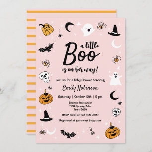 Eine kleine Boo Pink Halloween Kinderdusche Einladung