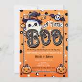 Eine kleine Boo Polka Dots Halloween Baby Dusche Einladung (Vorderseite)