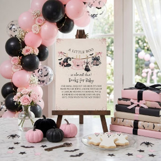 Eine kleine Boo rosa Schleife Halloween Baby Showe Begleitkarte