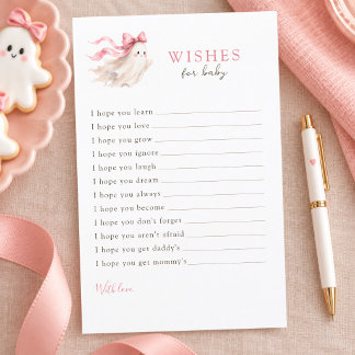 Eine kleine Boo-Rosabogen-Mädchen-Baby-Party-Wünsc