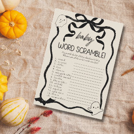Eine kleine Boo Word Scramble-Spielkarte Einladung