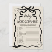 Eine kleine Boo Word Scramble-Spielkarte Einladung (Vorderseite)