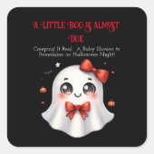 Eine kleine Booh Halloween-Kinderdusche Quadratischer Aufkleber (Vorderseite)