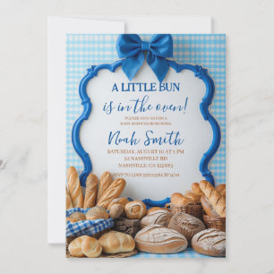 Eine kleine Brötchen ist im Ofen Baby Shower Einla Einladung